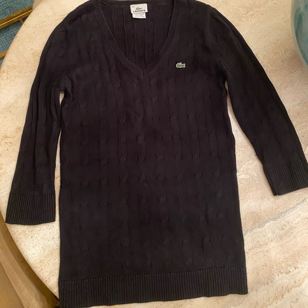 Classic Ladies Lacoste 🐊 V-Neck Sweater Size 40